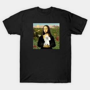 Mona Lisa and her White Toy Poodle T-Shirt